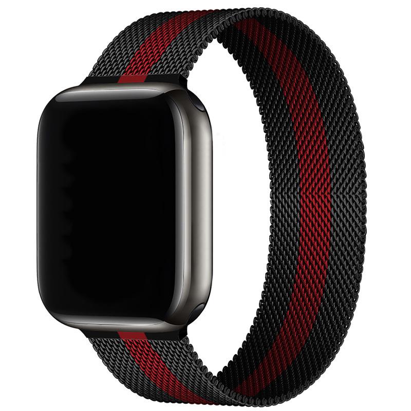 Совместим с Apple Watch S10 Магнитный стальной миланский ремешок для iWatch 5-9 SE.