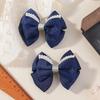 2Pcs 3.34inch Kids Bows Pearl Ribbon Hair Clips for Baby Girls Boutique Delicate Bowknot Barrette Palace Princess Style Headwear