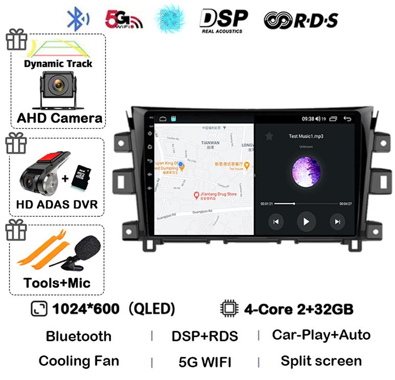Android 14 Carplay Auto 360 Camera для Nissan NAVARA Frontier NP300 2011 - 2018 Мультимедийный видеоплеер GPS Автомобильное радио DSP Stereo