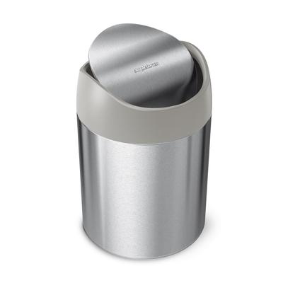 Мини настольное мусорное ведро Simplehuman, 1,5 л, нержавеющая сталь, с крышкой, CW2084