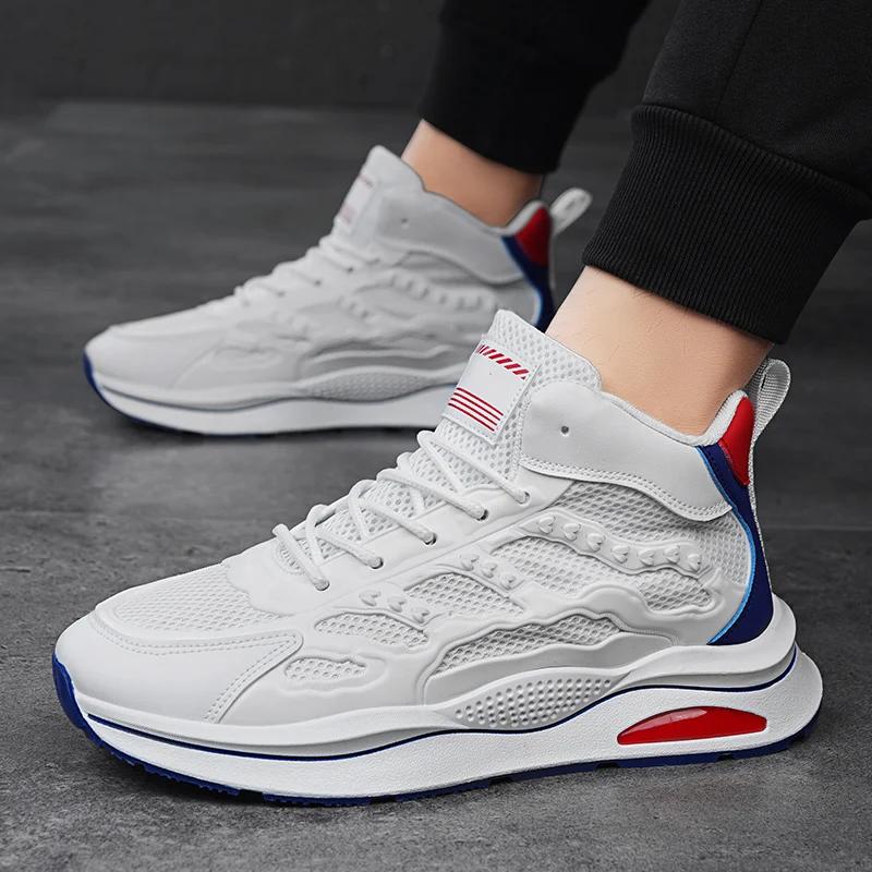 Men'S Breathable Mesh Shoes Summer Out Casual Running Shoes Soft Bottom Comfort Light Fashion Shoes Thick Sole Sneakers
