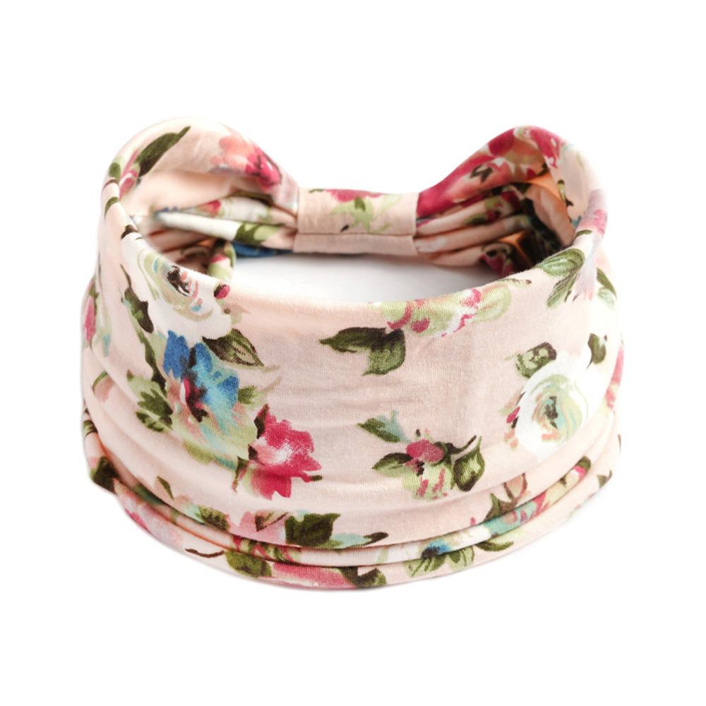 New Boho Cotton Wide Headband for Women Cashew Leopard Flower Print Turban Headwrap Knot Hairband Bandana Girls Hair Accessories