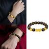 Elastic Handchain Attract Wealth and Good Fortune with Pixiu Bracelet Unisex Alloy Stone Bead Jewelry for Prosperity
