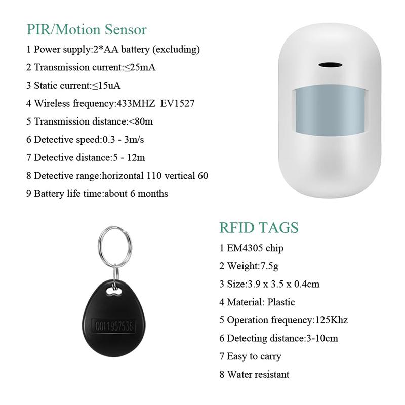 Комплекты системы сигнализации для умного дома с Wi-Fi и GSM Tuya 433 МГц Беспроводная безопасность Домашняя сигнализация Управление приложением Smart Life PIR Датчик движения