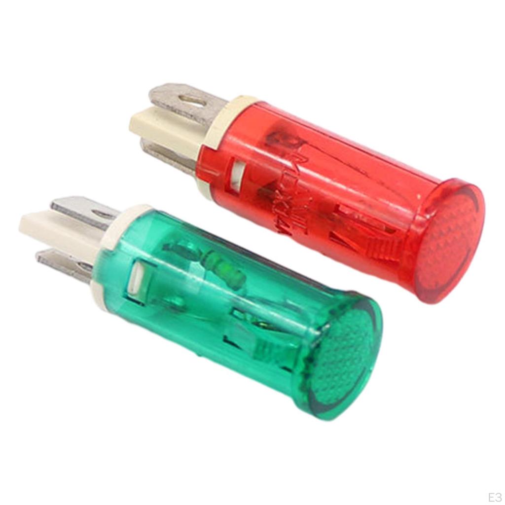 220V Indicator Light Signal Lamp Compact Panel Mounted Mini for Refrigerators Freezers