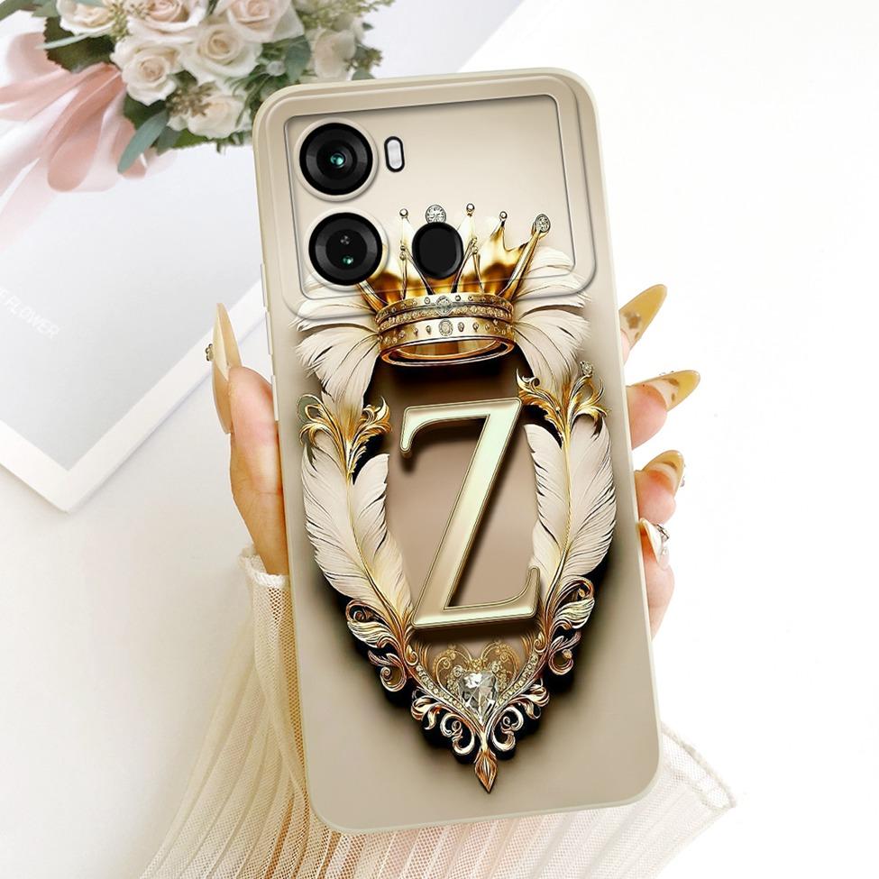 Чехол для телефона ITEL P662L Чехол для ITEL P40 Эстетичный Роскошный Буквы от A до Z 2D Расписной Силиконовый Корпус Для P40 ITEL P 40