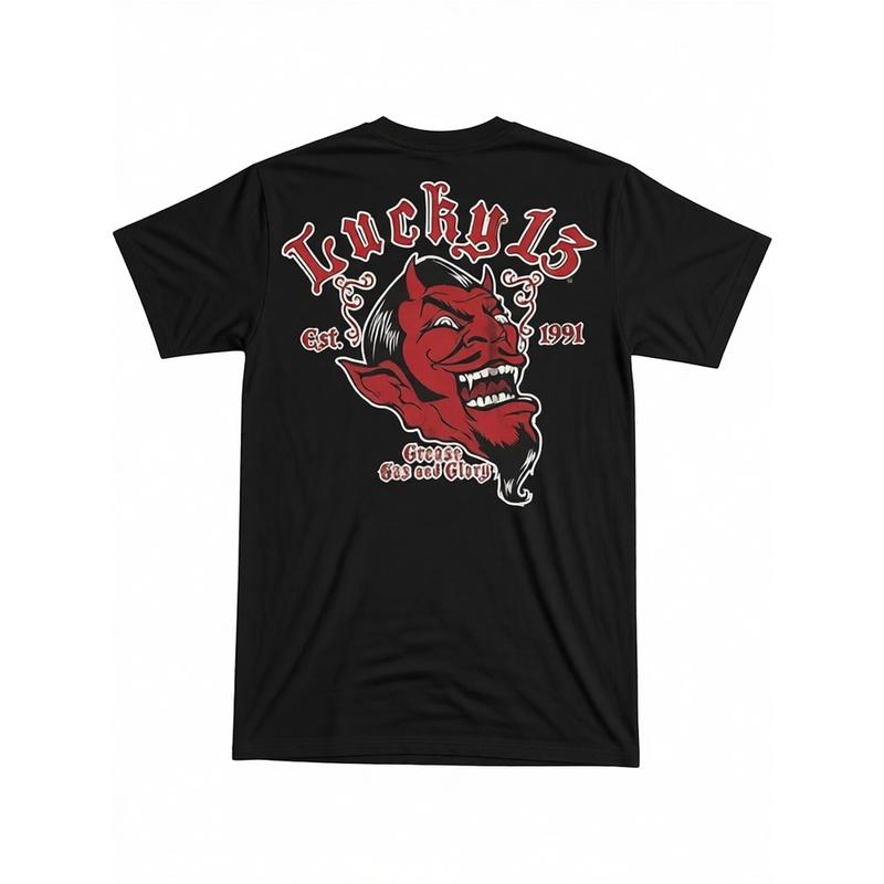 [Rockabilly Style] Men's "Rebel Grease" Graphic T-Shirt - Black, 100% Cotton Crew Neck Short Sleeve Tee with Bold Rockabilly Design, Perfect for