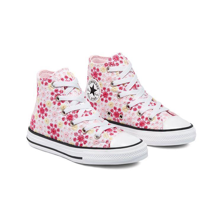 Converse Chuck Taylor All Star High GS Broderie Kids Sneakers Pink White Black 671286C