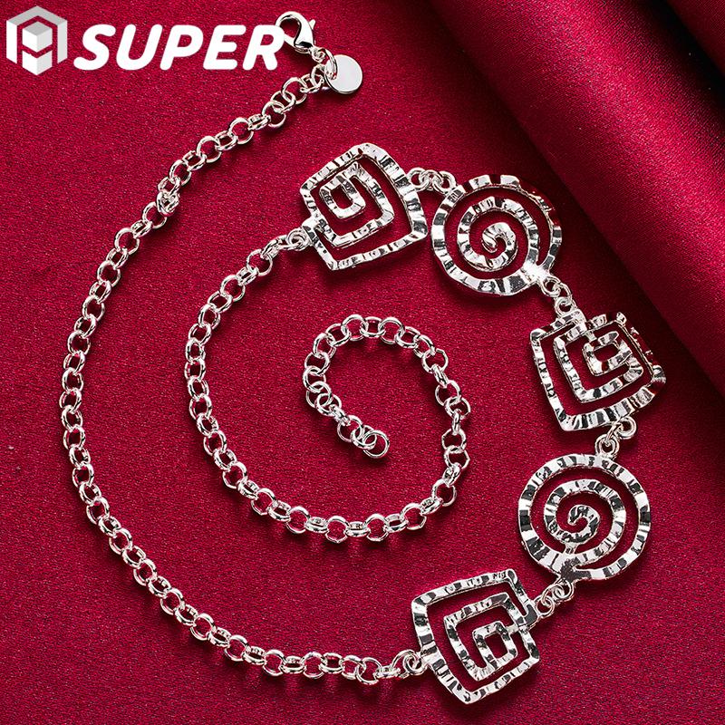 Ювелирные изделия из стерлингового серебра 925 пробы, 20-дюймовое ожерелье с полой нитью