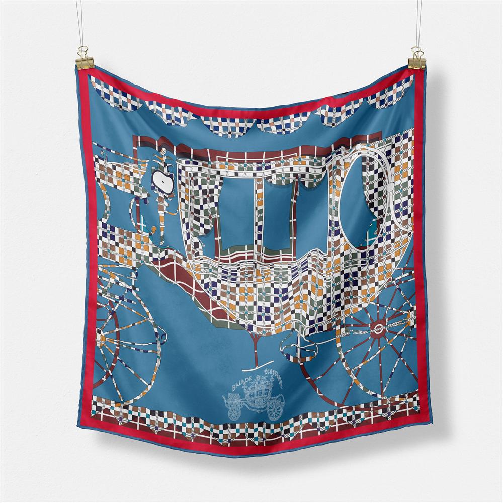 Twill Silk Scarf Women Indian Tiger Print Square Scarves Wraps Bandana Small Hijabs Silk Foulards Tie Headband Neckerchief 53CM