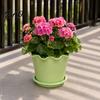 Flower Pot for Balcony Wavy Edge Planter with Saucer, Thickened Breathable Plastic Drainage Holes, Modern Plant Indoor Outdoor Plants Round