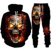 Personality Gothic Skull 3D Print Hoodie Pants Set Men/Women Funny Halloween Streetwear Clothing Suit Hip Hop 2 Pieces Tracksuit