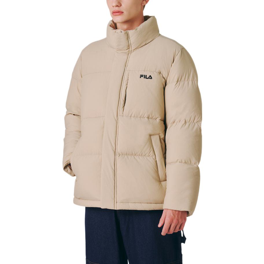 FILA Down Jackets Unisex Beige Stand Collar Moderate FS2DJE4101X-BEG