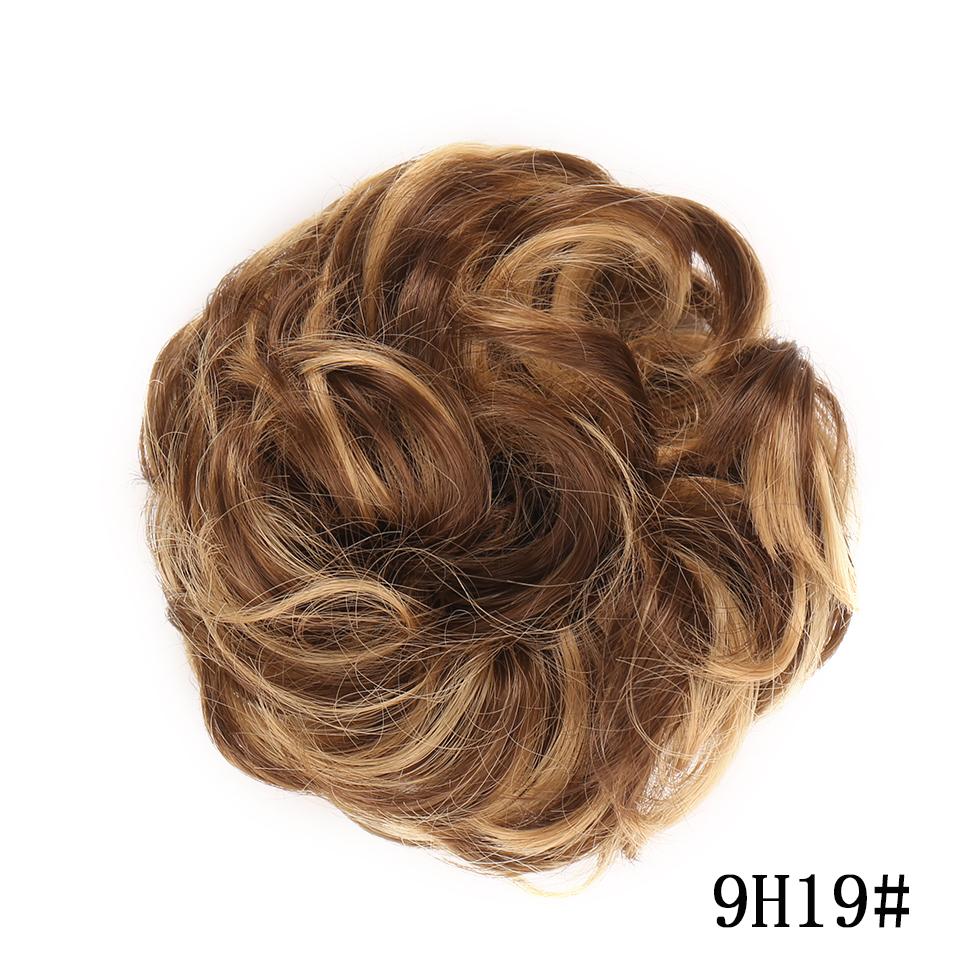Messy Scrunchies Synthetic Hair Bun With Elastic Band Natural Fake Hair Tie Pieces Ponytail Colored Black Purple Pink Green Gray For Woman Chignon