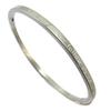 [P4853] - Silver Steel Bracelet 'Messages' (May Happiness Follow You!) - 3 Mm