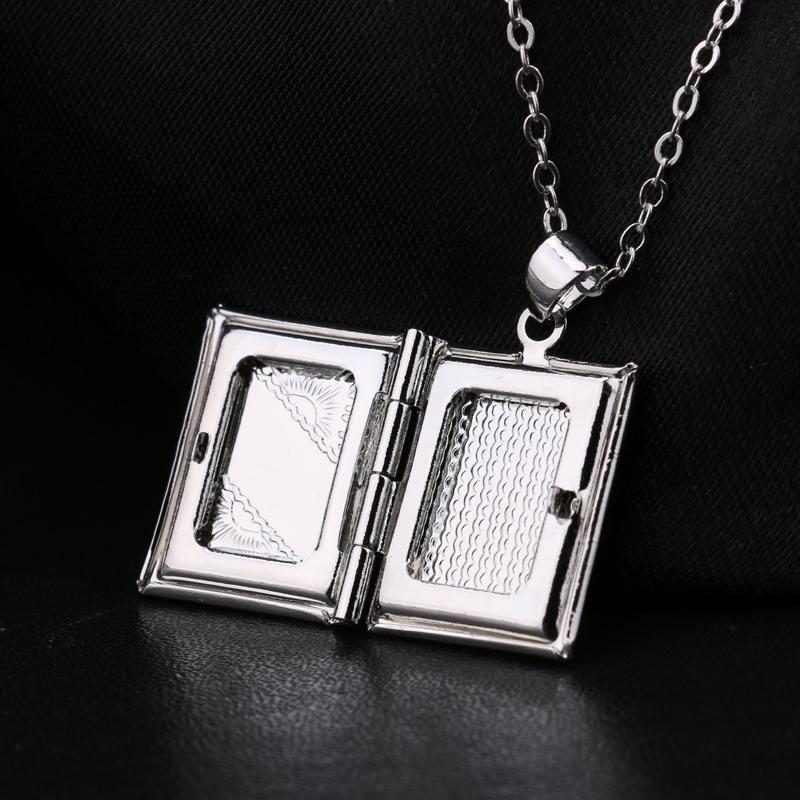 Women Men Silver Color Book Box Photo Locket Pendant Jewelry Without Chain For Friends Wholesal R6A5