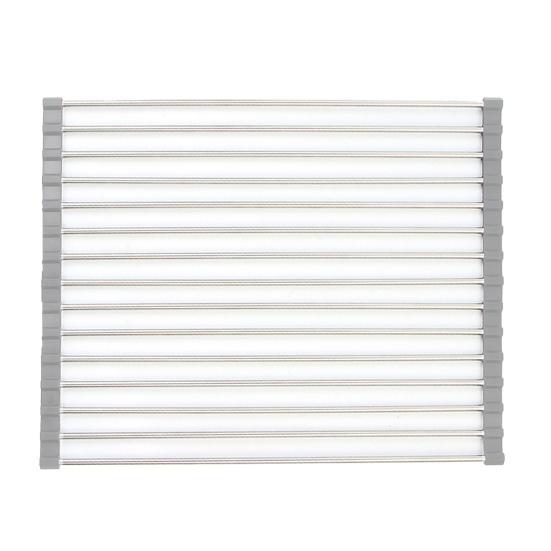 Yousheng Foldable Roll Up Dish Drying Rack Stainless Steel Sink Roller Organizer Practical Kitchen Gadget for Fruits Vegetables Cutlery