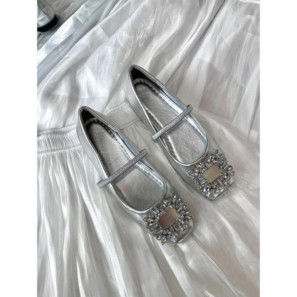 Fashion Women Ballet Flats Soft Leather Slip-on Casual Shoes Fashion Square Toe Pumps Office Lady Work Thin Shoes Female Mary Jane Shoes