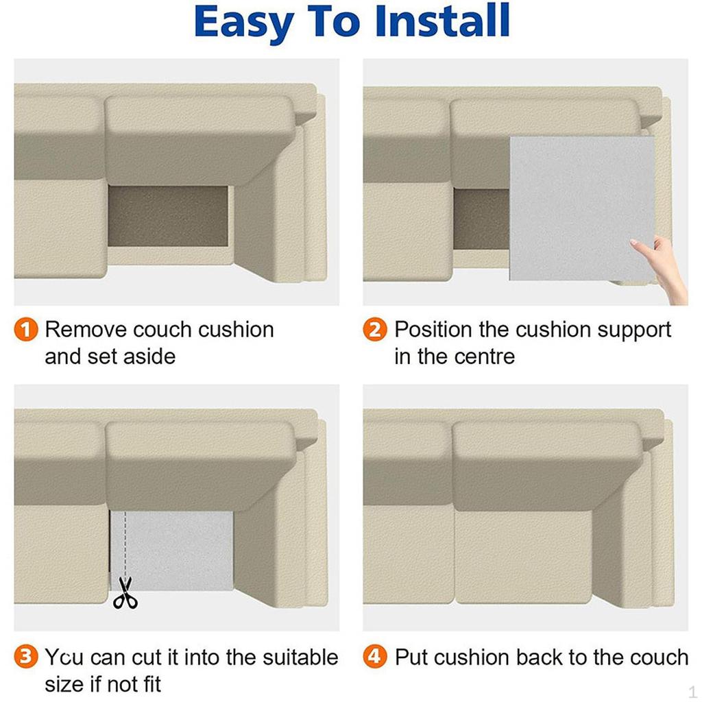 Couch Cushion Stabilizer for Drooping Seat, High Density Foam Support, 2 Inch Thickness, Single