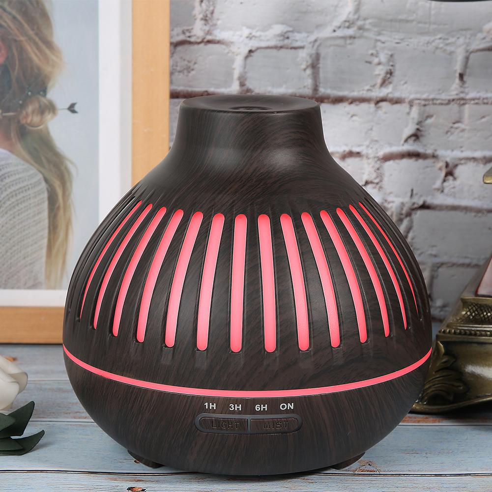 400 мл 7-цветный светодиодный ароматерапевтический увлажнитель воздуха аромадиффузор мини-очиститель воздуха (Текстура темного дерева)