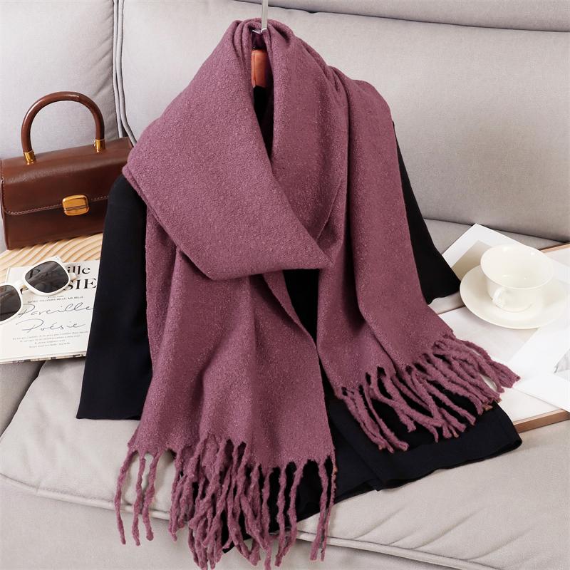 Luxury 2 Colours Cashmere Scarf Women Autumn Winter Shawl Pashmina Handkerchief Lady Pareo Soft Outdoor Windproof Travel Bufanda