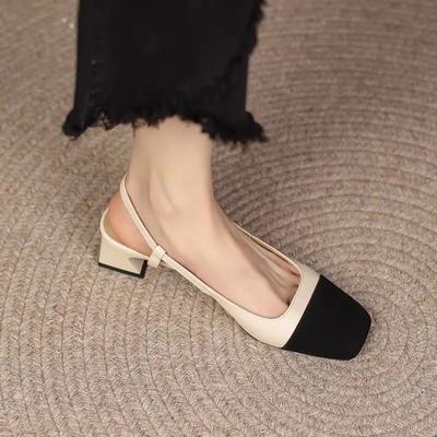 024 Новые летние женские туфли, туфли на среднем каблуке, квадратная головка, модные свадебные босоножки, повседневная обувь для женщин, Sandalias De Mujer