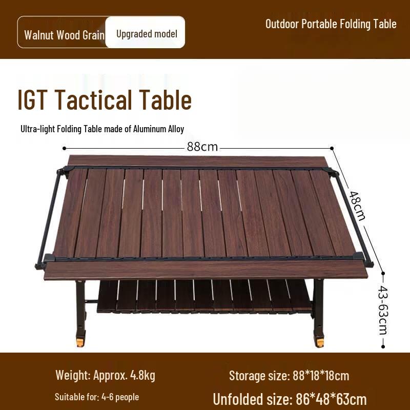 ZISIZ Upgraded Multi-functional Camping Folding IGT Lift Table