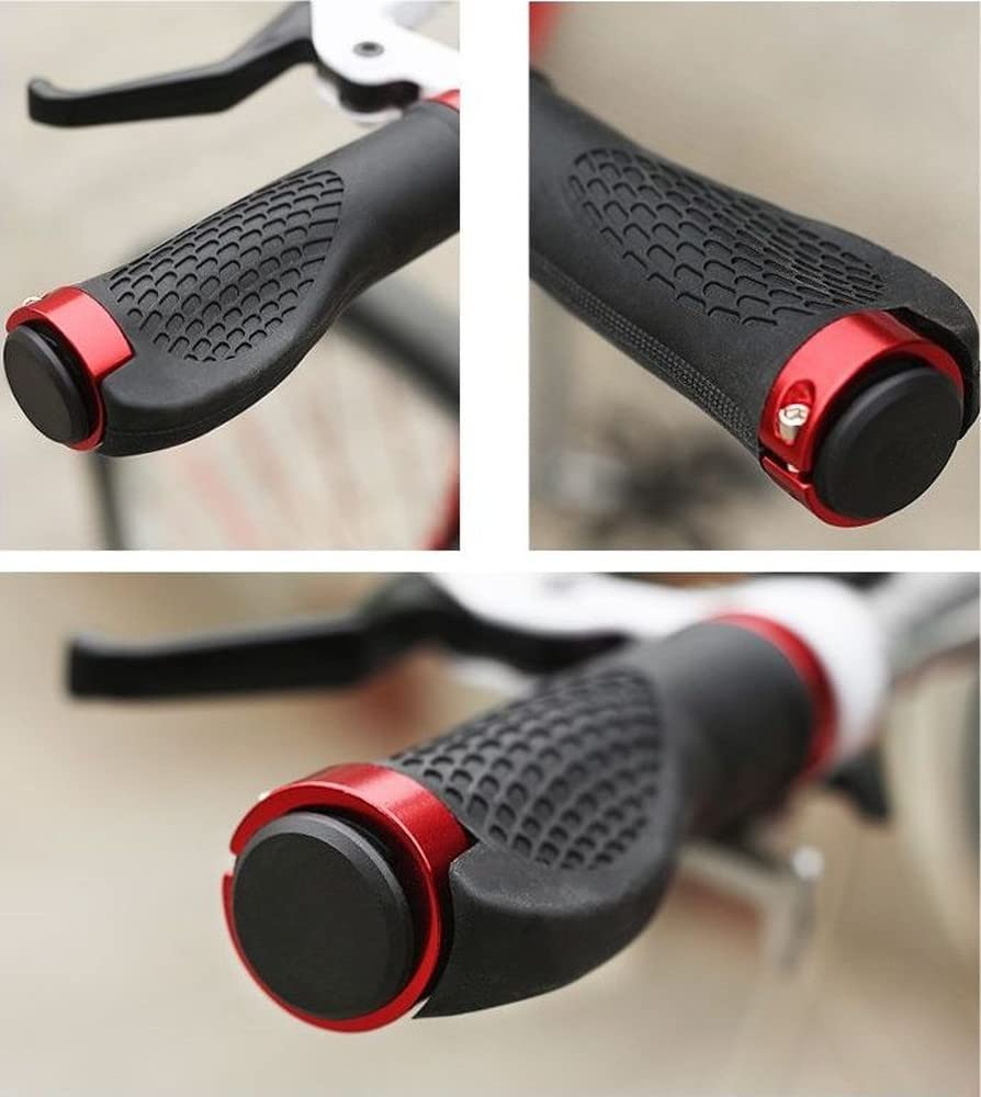 Эргономичные ручки руля Beatus для горных велосипедов, левая и правая, резиновые, тип A, комплект, ручки, (красный)