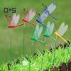 24 шт., 8,5 см, искусственная стрекоза, украшение для садового кола, устойчивое к атмосферным воздействиям, репеллент от мух, имитация шипа стрекозы, открытый длинный столб, 3D орнамент в виде стрекозы