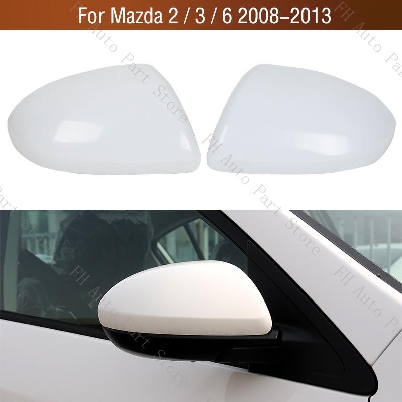 2PCS For Mazda 2 3 6 2008 2009 2010 2011 2012 2013 Exterior Rearview Side Mirror Cover Cap Lid House