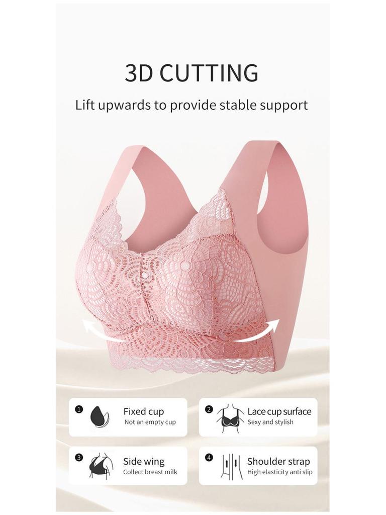 Кружевной пуш-ап бюстгальтер для сна большого размера - без косточек, тонкий и сексуальный жилет