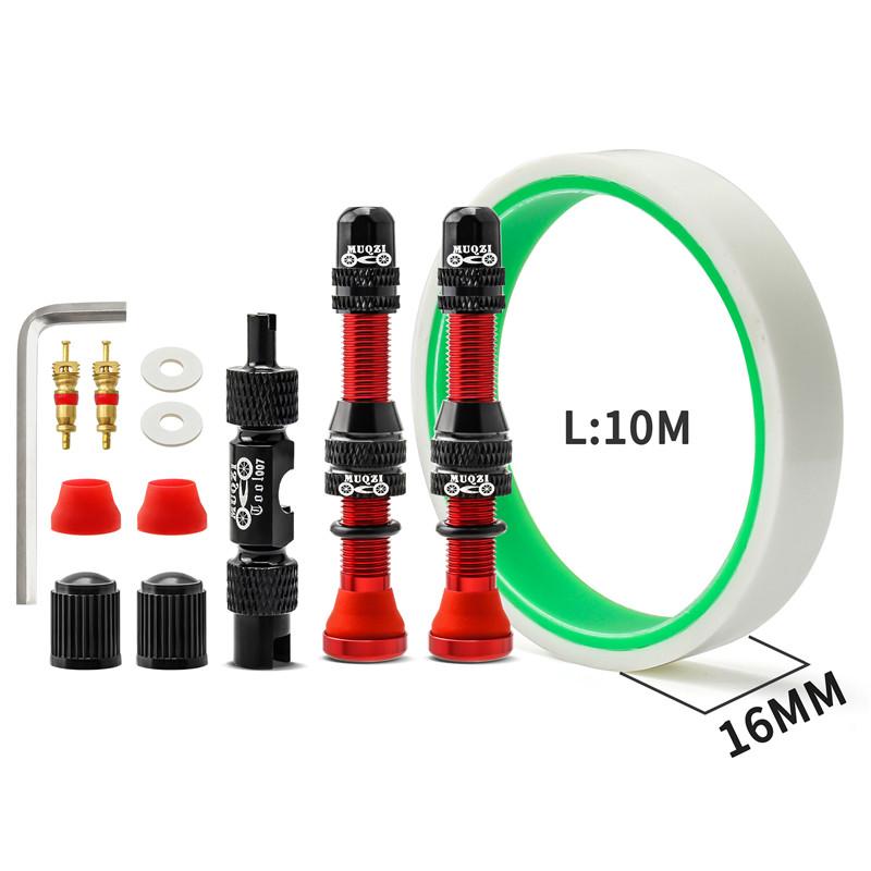 MUQZI Tubeless Tire Kit MTB Road Bike Tubeless Rim Sealing Tape & Schrader Valve & Valve Core Removal Tool Cycling Accessories
