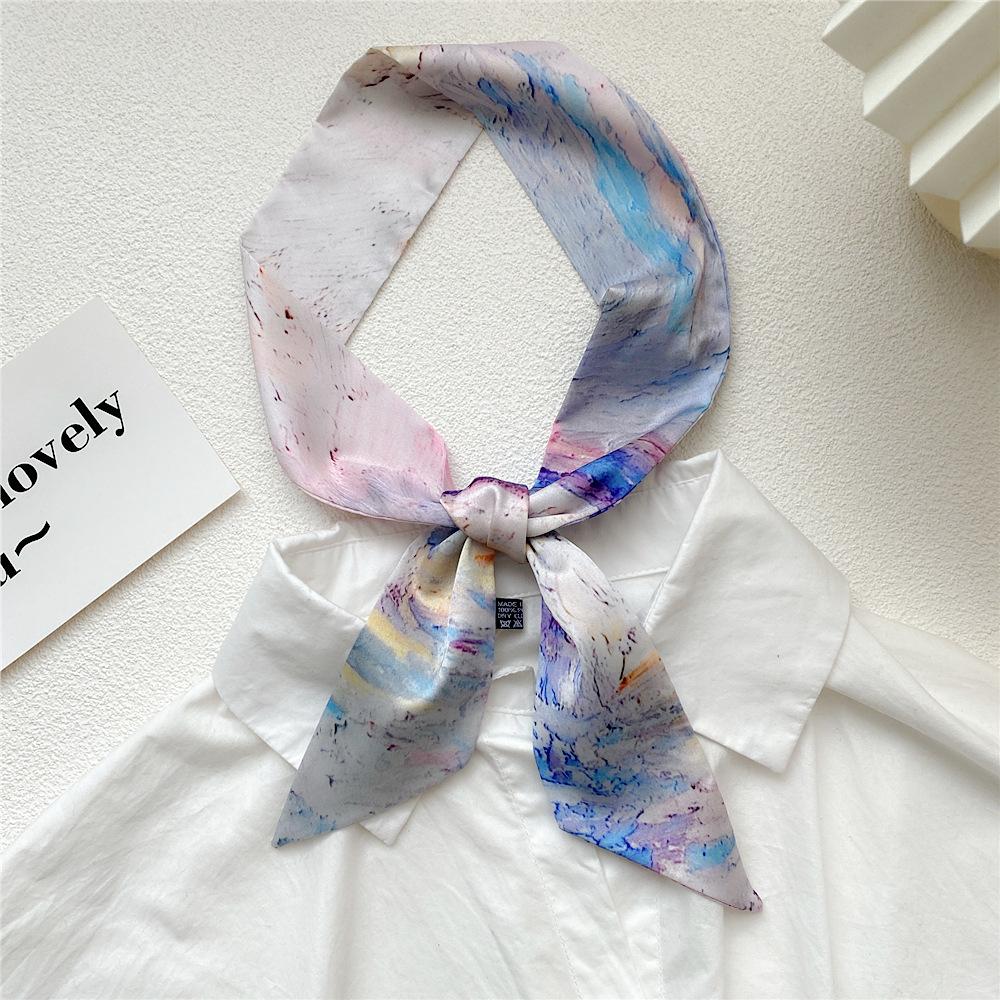 New Scarves Silk Scarves Women'S Spring And Autumn Season Long Decorative Professional Scarves Summer Thin Styles Paired With Shirts Stylish