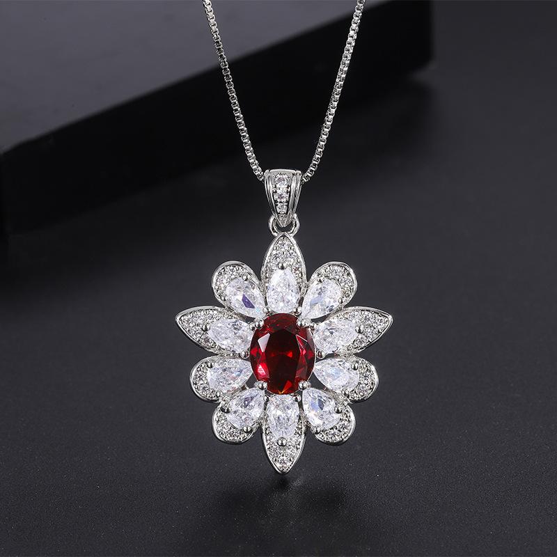 S925 Серебряная игла Популярная имитация Хунбао Ювелирные изделия Аксессуары Набор Кольцо Ожерелье