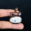 Dendrite Opal Copper Electroformed Pendant, Handmade Gemstone Jewelry Pendant Gift For Birthday