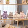 Плюшевые кролики из ПП хлопка, игрушки-заготовки, кролик с бантом, плюшевая игрушка, украшение для рюкзака