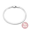 Jewelry S925 Sterling Silver Bracelet Flat Snake Bone Blade