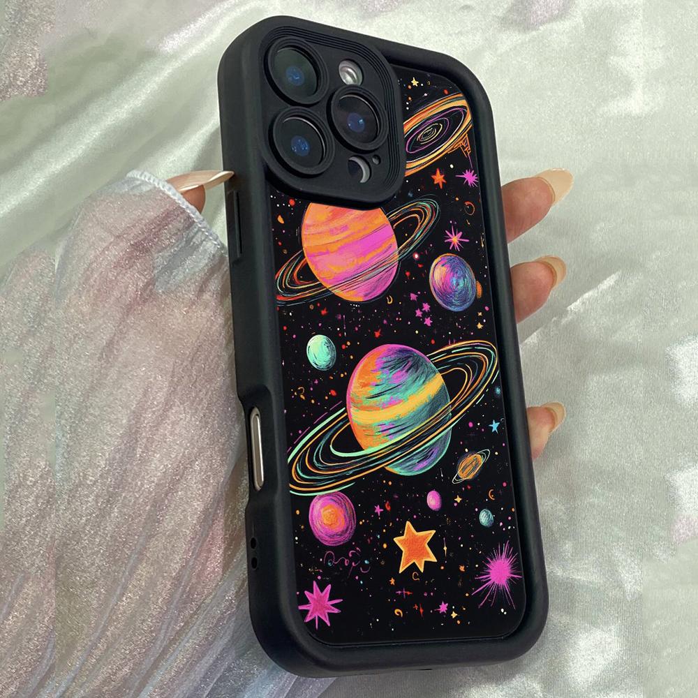 JT223 Темное Искусство Черный Рисунок для iPhone 17 16 15 Pro Max Samsung S26 S25 Ultra A17 A16 A07 A56 A15 A06 Xiaomi 15T Redmi 15c 14C Мягкий Чехол из ТПУ