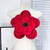 Multi Layer Soft Fabric Large Flower Brooch Stylish Breastpin for Dresses and Tops Floral Shaped Corsage Party Accessory