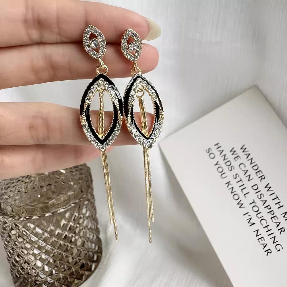 Геометрические преувеличенные длинные серьги с бахромой, серьги-гвоздики, женские серьги Tide High-End Temperament.