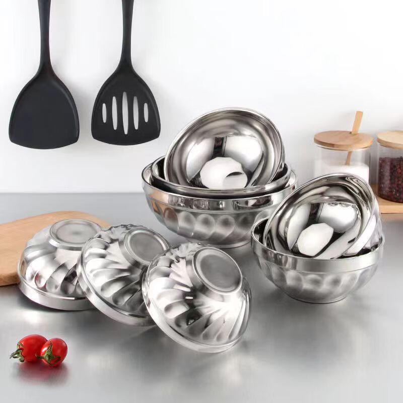 Wutuo 304 Stainless Steel Double-Layer Insulated Bowl Set