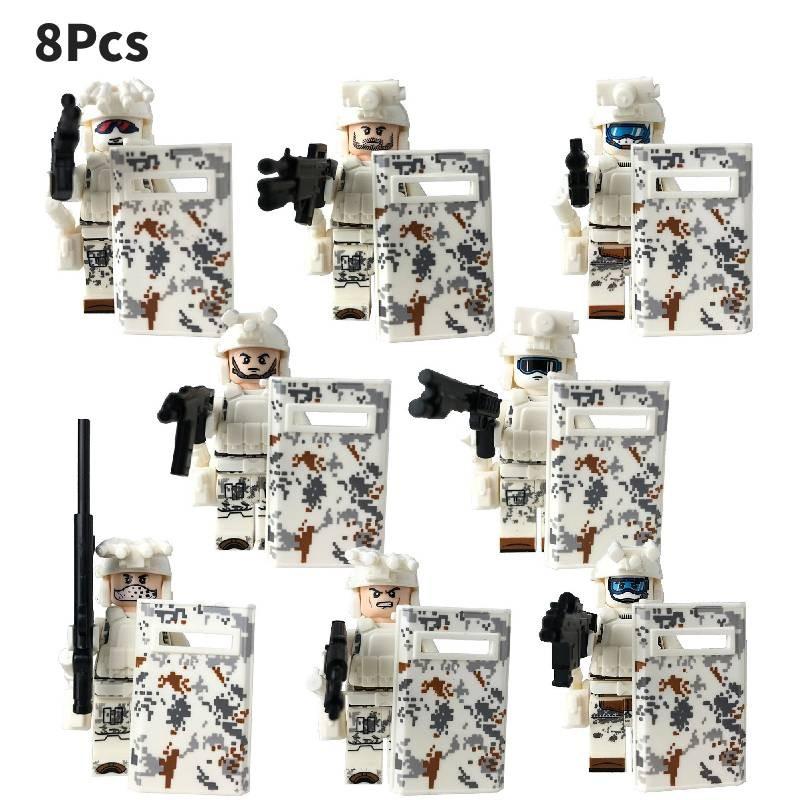 Совместимые военные фигурки, полиция, призрак, спецназ, строительные игрушки для детей