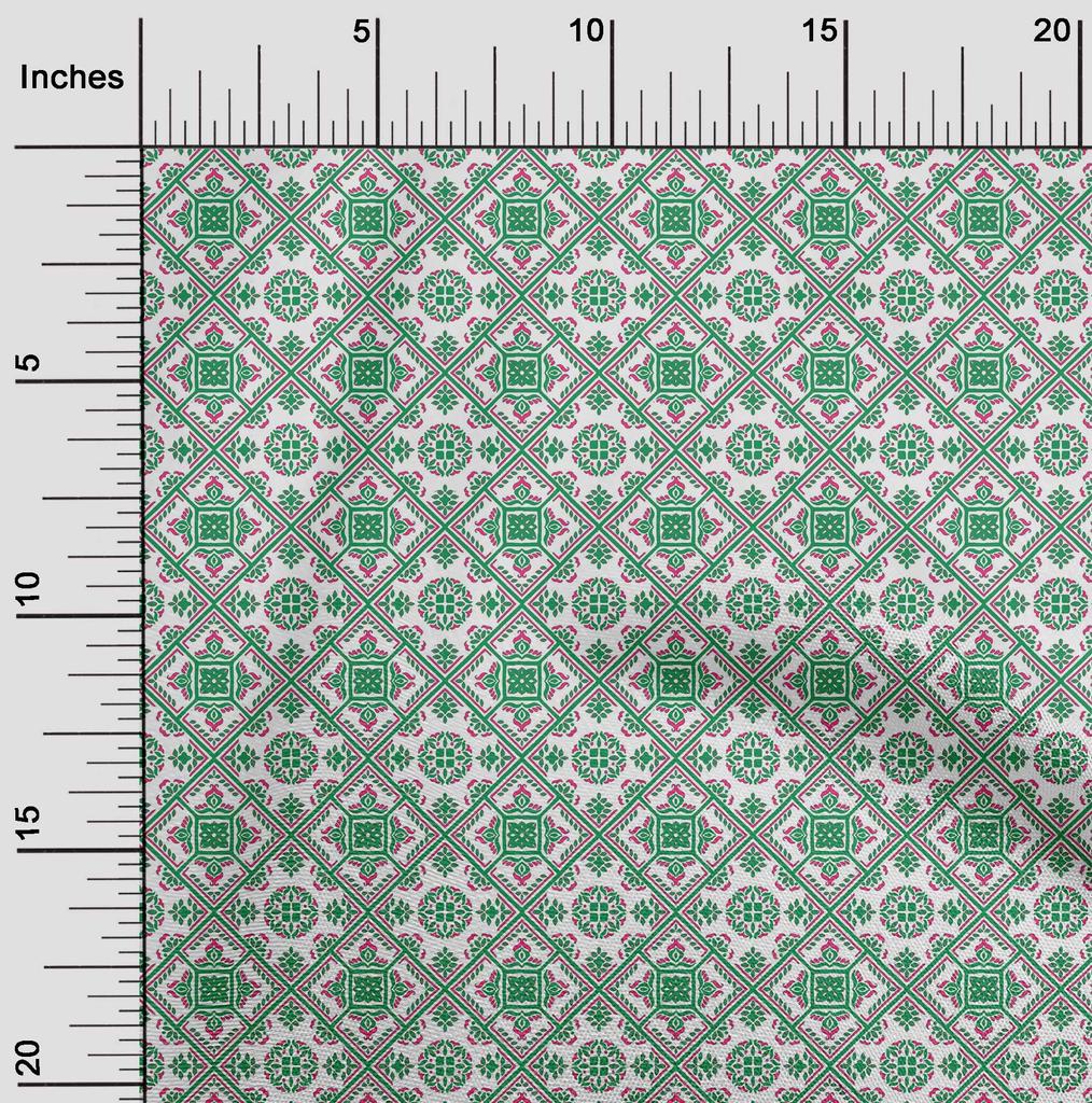 oneOone Cotton Flex Jewel Green Fabric Mosaic Quilting Supplies Print Sewing Fabric By The Yard 40 Inch