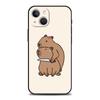 Cartoon Capybara Luxury Phone Case For iPhone 11 12 13 14 15 Pro Max Mini X XR XS 7 8 Plus SE Soft Silicone Cover Black Funda