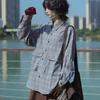 Boyue Qiyue Japanese Style Plaid Long-Sleeved Shirt Trendy All-Matching and Handsome Casual Ins Workwear with Pocket Coat for Men and Women