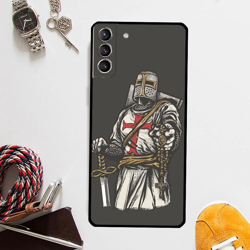 Christian Templar Knights Case For Samsung Galaxy S24 Ultra S20 S21 S22 S23 Plus S9 S10 S24 FE S25 Ultra Cover Coque