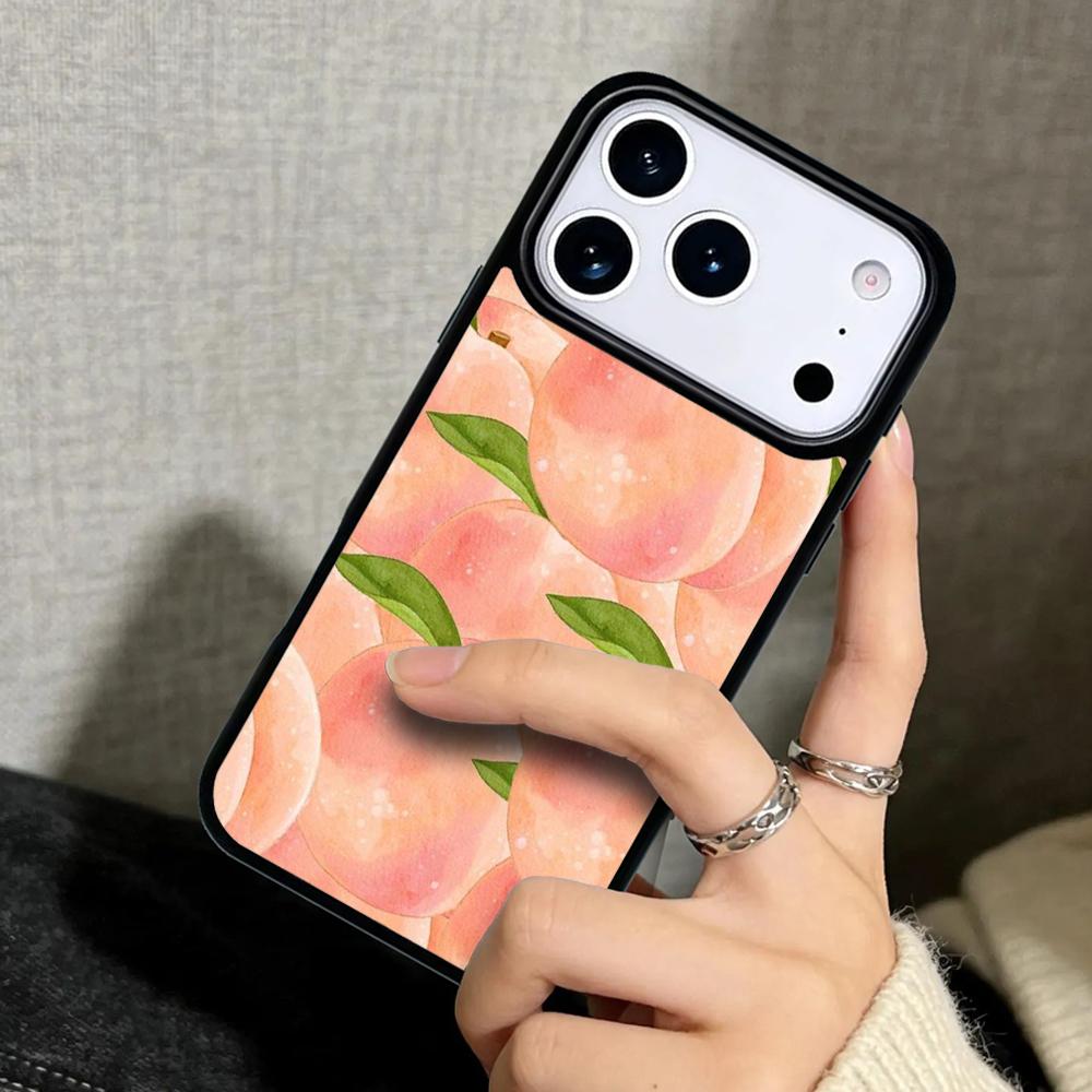 Чехол Case для iPhone 17 Air 16 Pro Max 15 Plus 11 13 Mini 14 12 Задняя крышка телефона Розовый Персик Эстетика