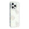 For iPhone 16 Pro Case Rhinestone Edge Pearl Love Decor TPU+PC IMD Phone Cover
