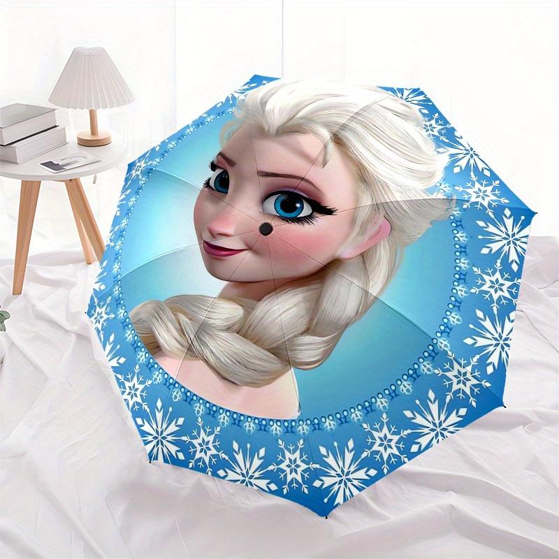Elsa,Frozen Automatic Opening and Closing Fashion umbrella - 8-rib Folding Design, Lightweight and Portable, Suitable for Daily Business Use
