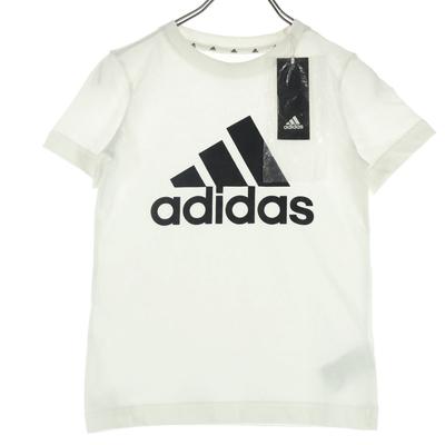 Неиспользованная футболка adidas с коротким рукавом и круглым вырезом 130 белая детская б/у